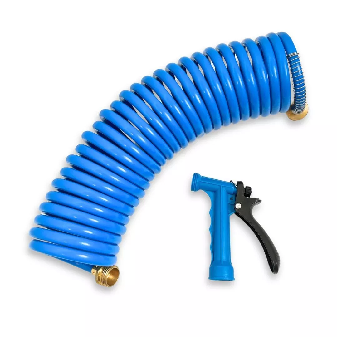25ft Washdown Hose with Nozzle (Blue)