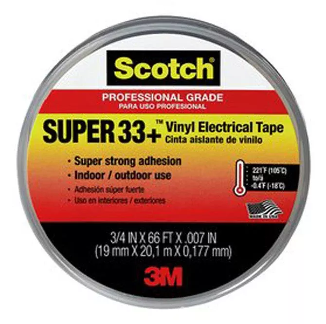 3M Super 33+ Black Electrical Tape - 3/4" x 66'