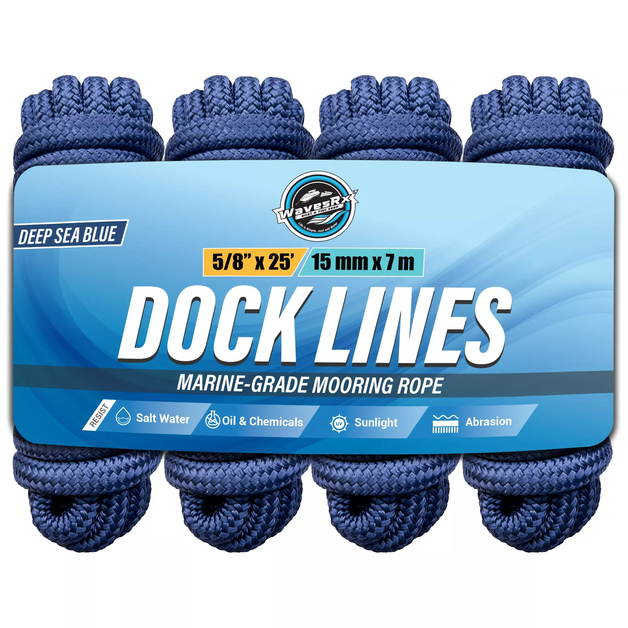 5/8” X 25’DOCK LINES 4PK