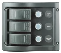 Allpa Plastic Circuit Panel, 12v, 110x130mm, 3-Position & Led-Indicators, Automatic Fuses (5a, 10a, 15a)