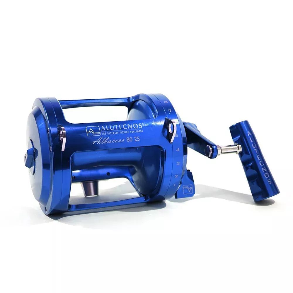 Alutecnos Albacore 80 Two Speed Reel - Blue