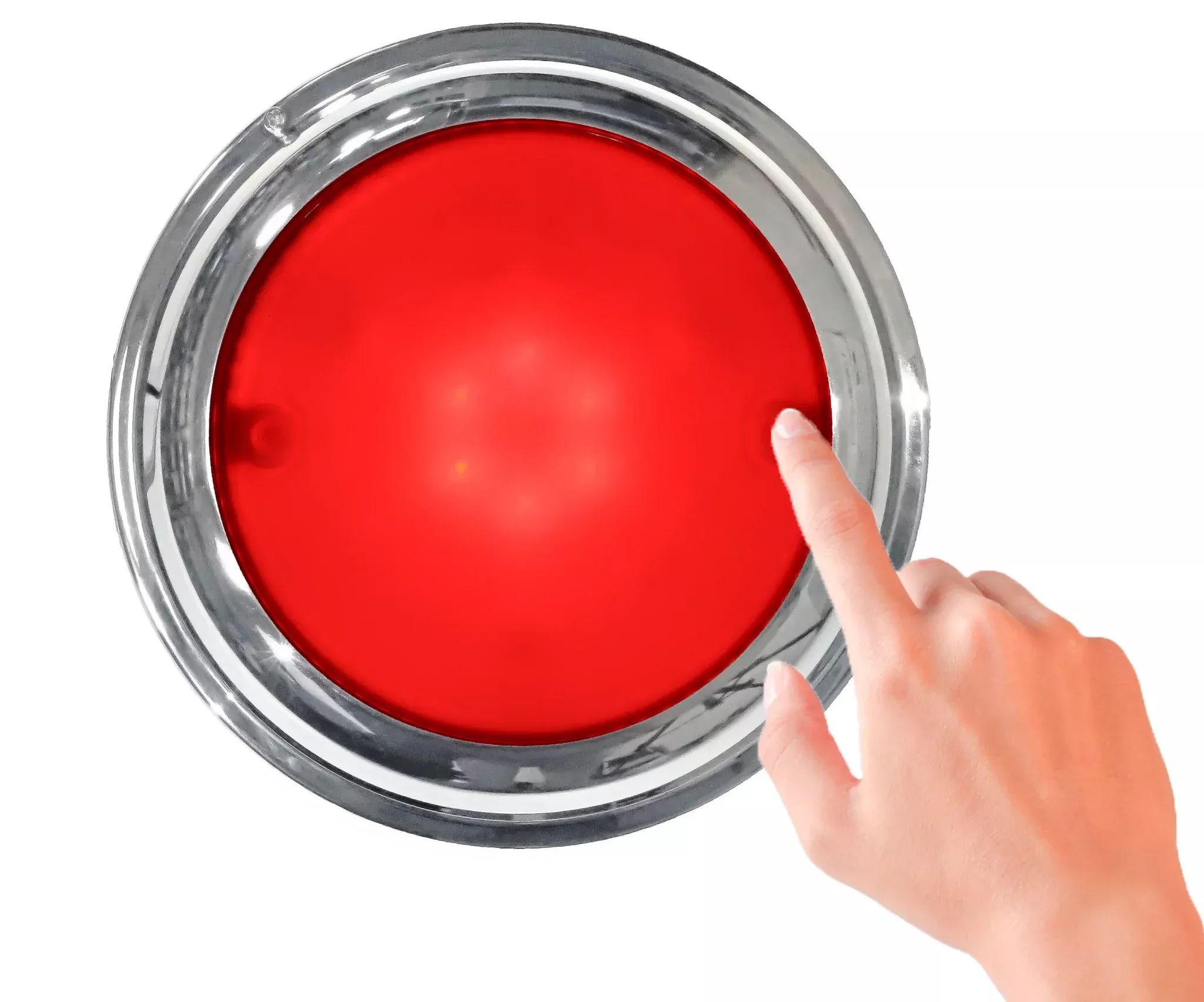 AMI 7 in. SS Dome Touch Light Red