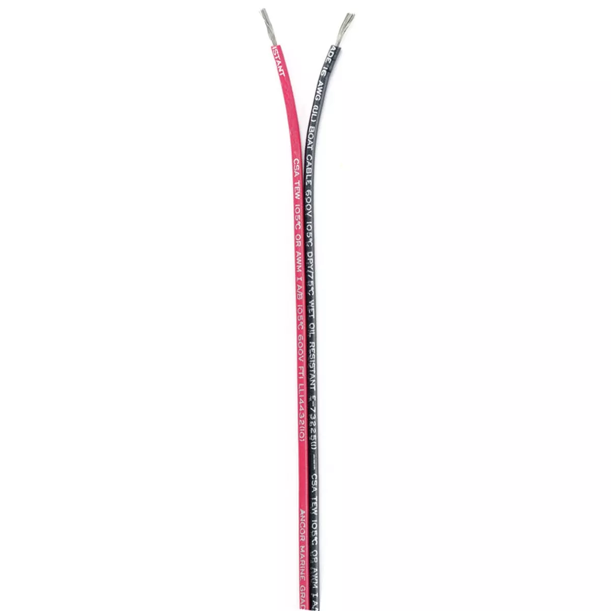 Ancor Ribbon Bonded Cable - 16/2 AWG - Red/Black - Flat - 100'