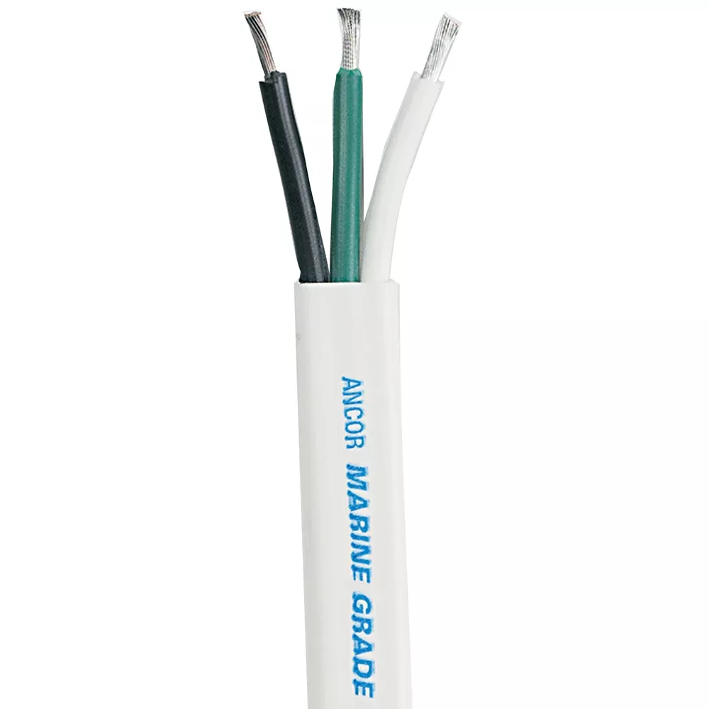 Ancor White Triplex Cable - 10/3 AWG - Flat - 500'