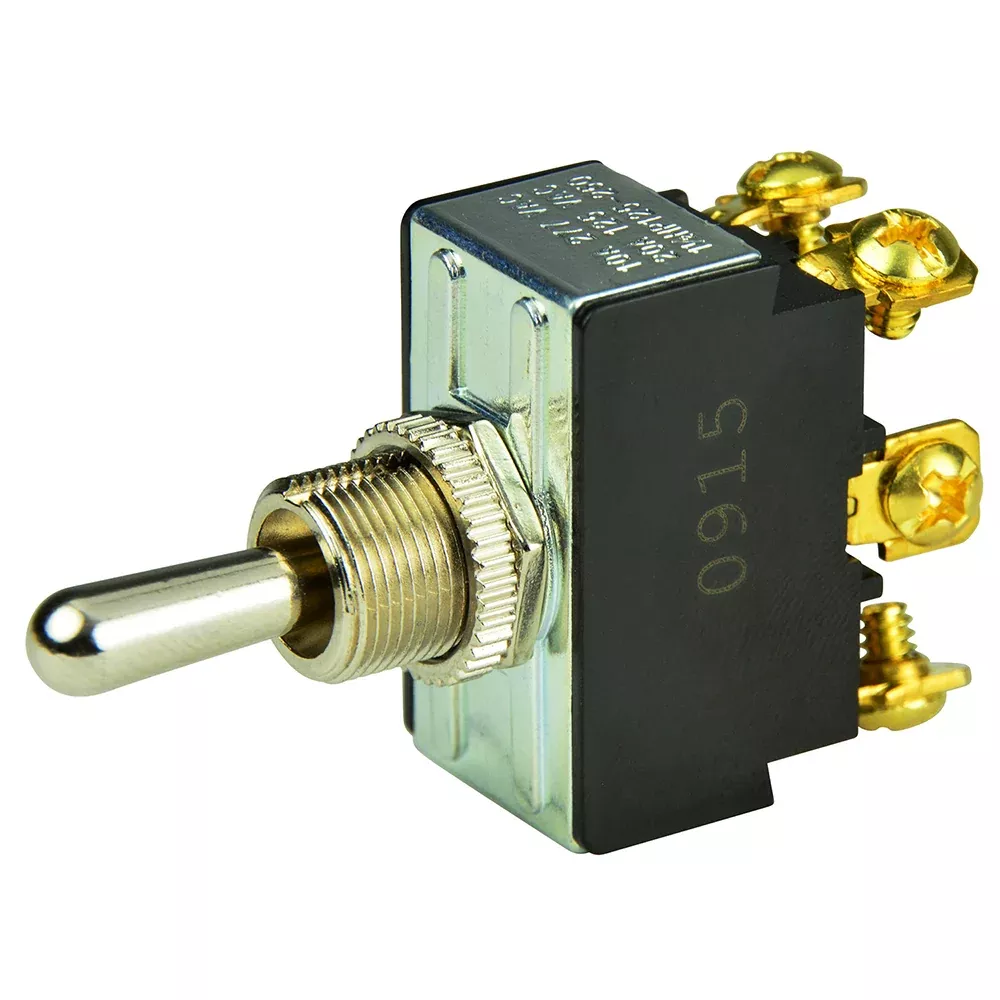 BEP DPDT Chrome Plated Toggle Switch - ON/OFF/(ON)