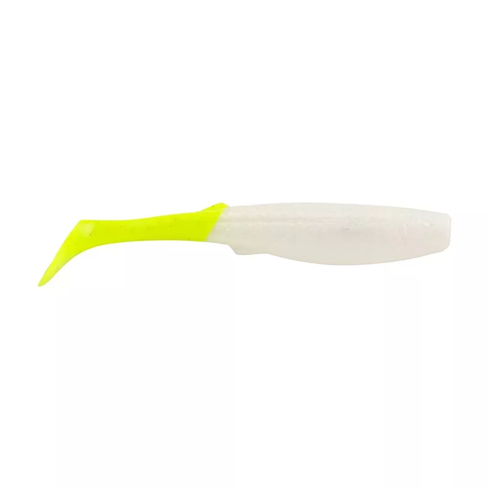 Berkley Gulp! Paddleshad - 4" - Pearl White/Chartreuse [1545531]