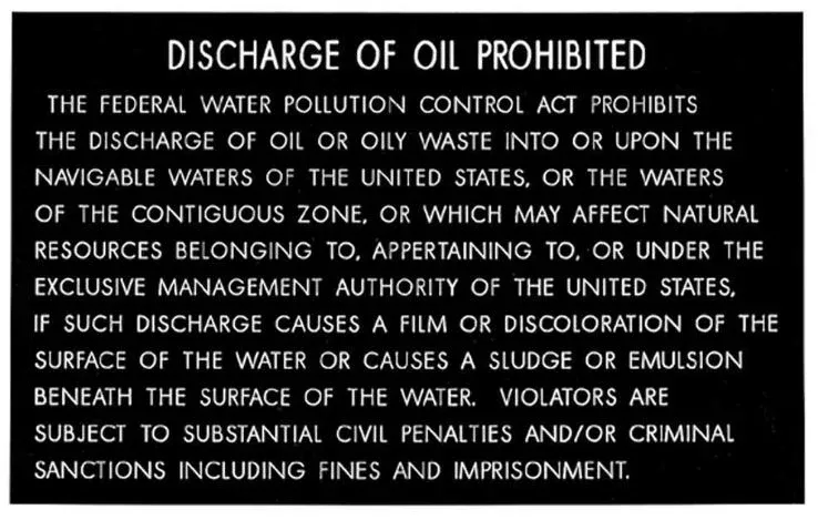 Bernard Discharge Of Oil Plaque