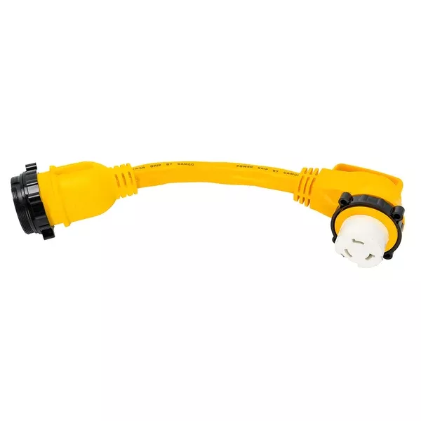 Camco 50 Amp Power Grip Marine 18" Dogbone - M-Lock/90F-Locking Adapter [55627]