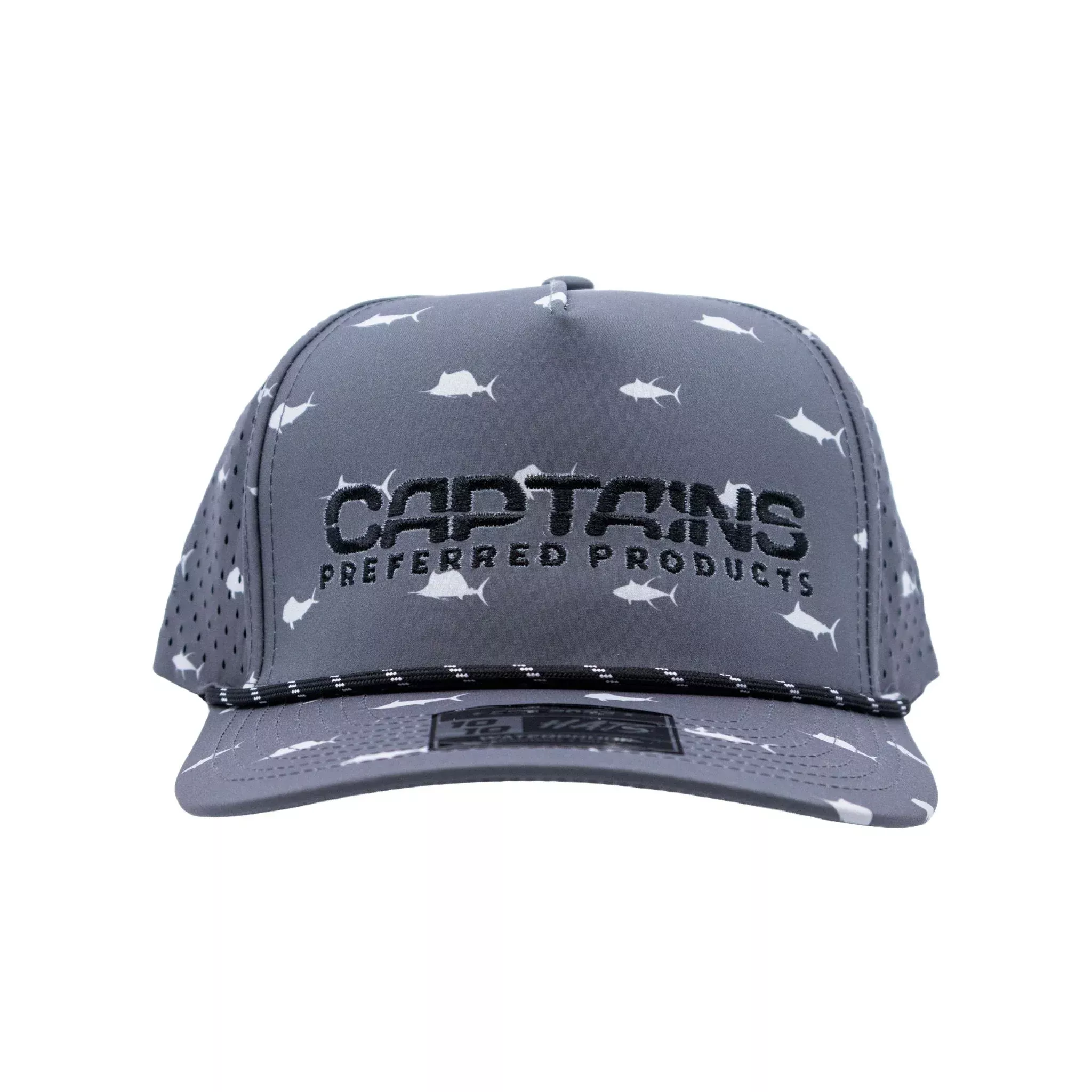 Captains Dry-Fit 5 Panel Hat with Rope - Offshore Gray