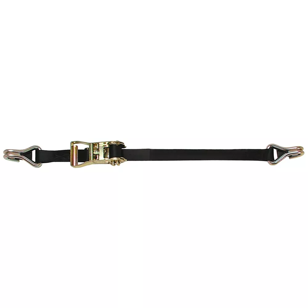 CargoBuckle Ratchet Strap Tie-Down w/Double J-HooksKeeper - 1" x 12