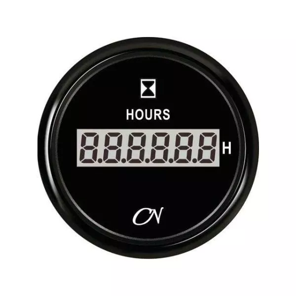Digital Hour Meter - Black Dial, Black Bezel, Scale 0 - 99999.9