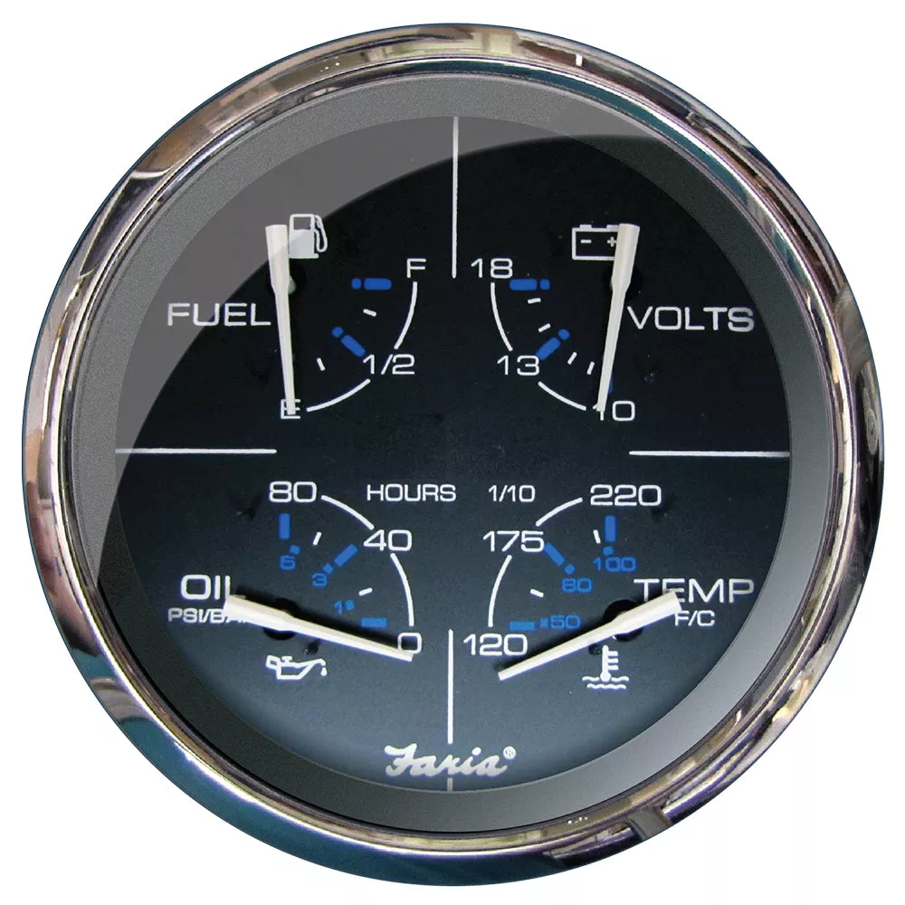 Faria Chesapeake Black 5" Multifunction Gauge[33762]
