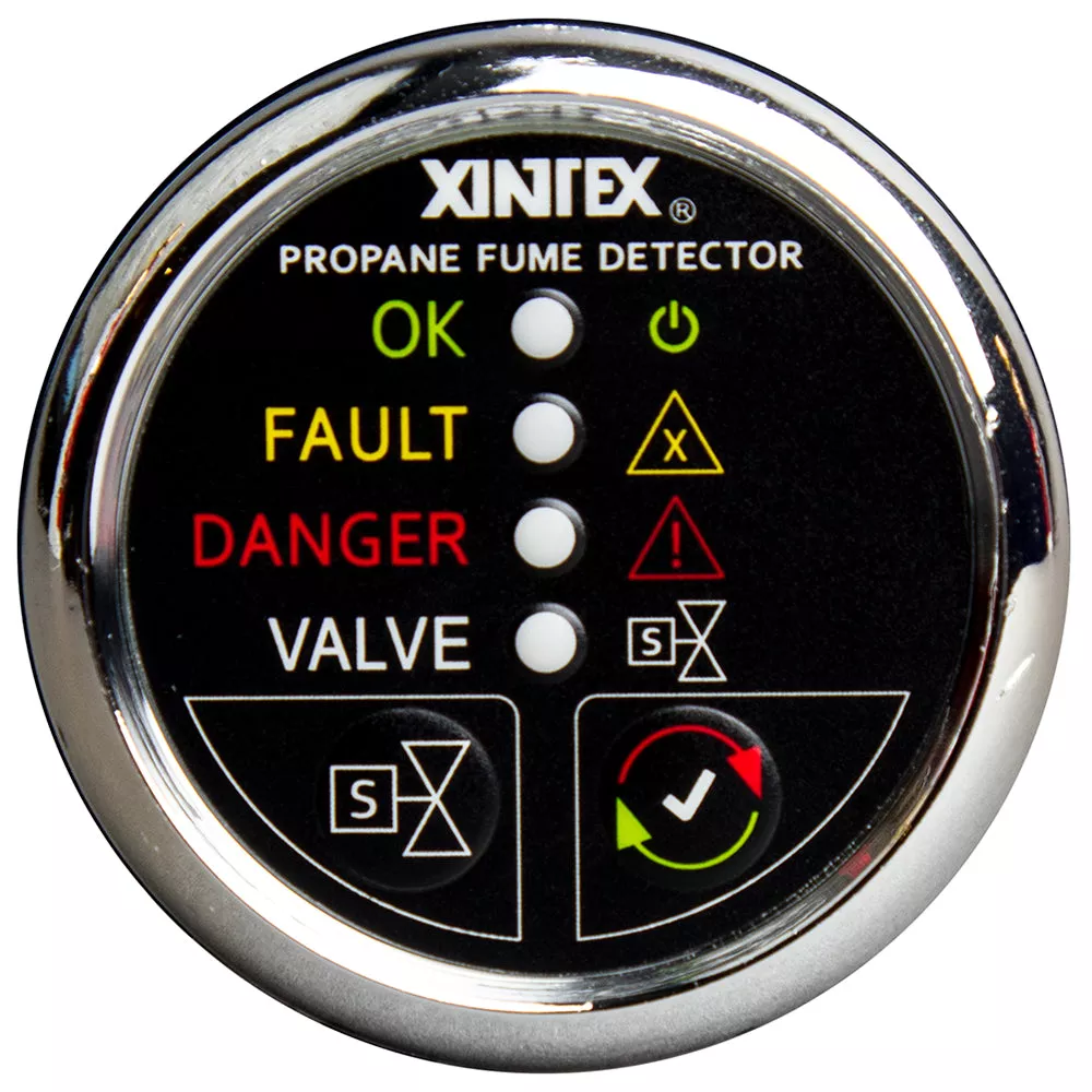 Fireboy-Xintex Propane Fume Detector w/Automatic Shut-OffPlastic Sensor - No Solenoid Valve - Black Bezel Display