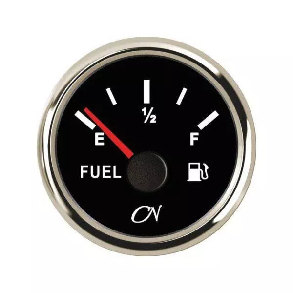 Fuel Gauge - Black Dial, Chromium Bezel, 0-190 Ohm