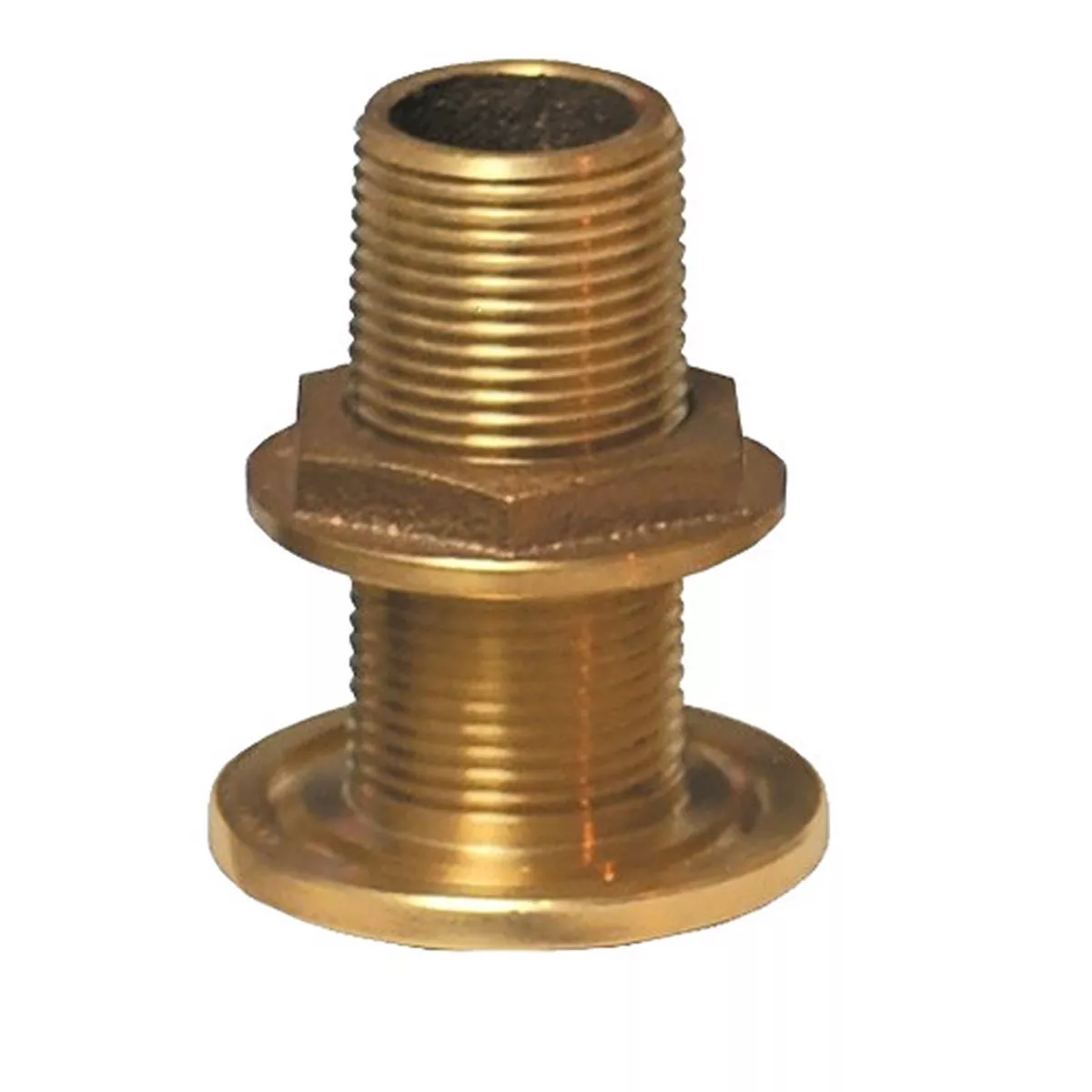 GROCO 1″ NPS NPT Combo Bronze Thru-Hull Fitting w/Nut | TH-1000-W