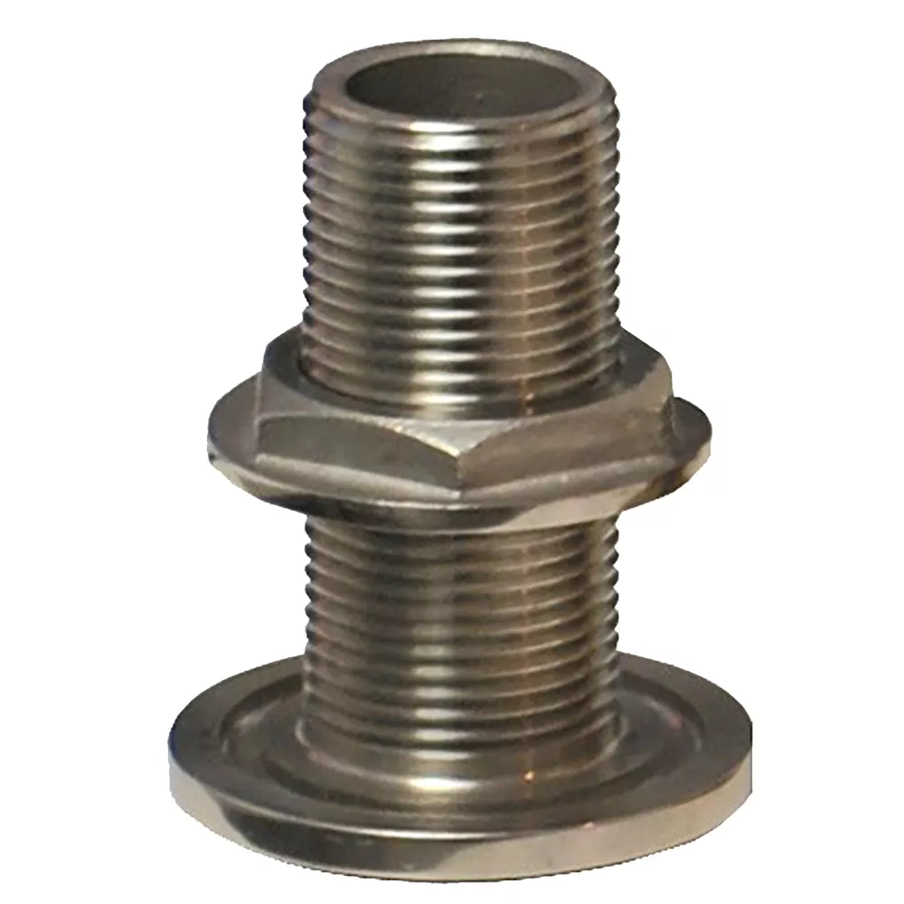GROCO 2″ NPS NPT Combo Stainless Steel Thru-Hull Fitting w/Nut | TH-2000-WS
