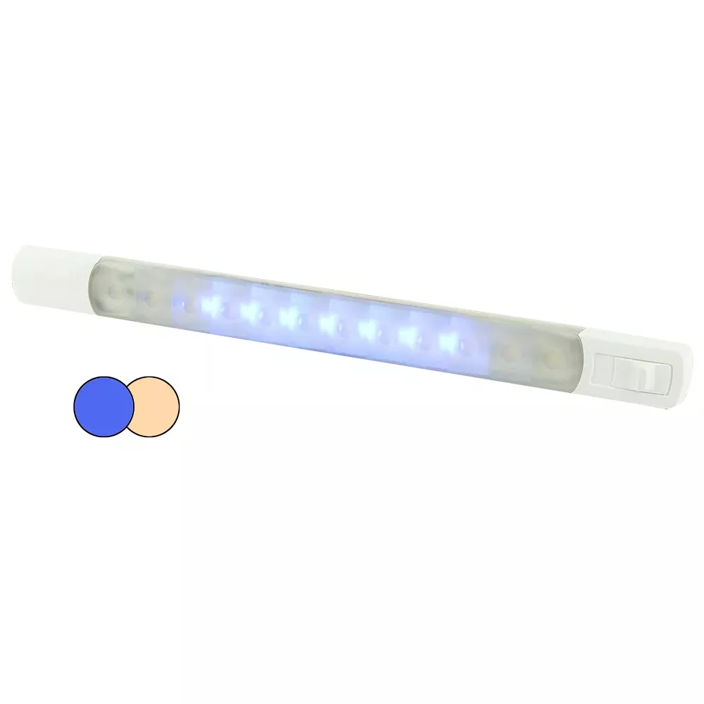 Hella Marine Surface Strip Light w/Switch - Warm White/Blue LEDs - 12V