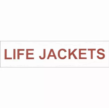 "Life Jacket" Safety Sign - Red on White
