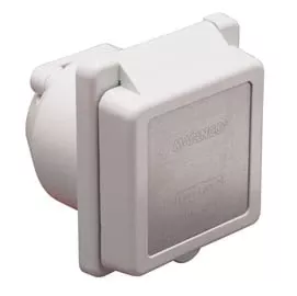 Marinco Inlet, 30A 125V, Square, White