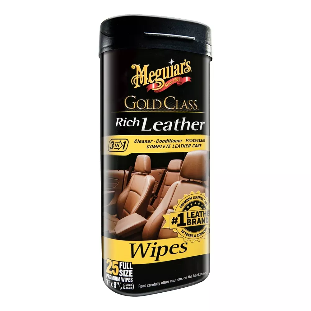 Meguiars Gold Class Rich Leather CleanerConditioner Wipes [G10900]