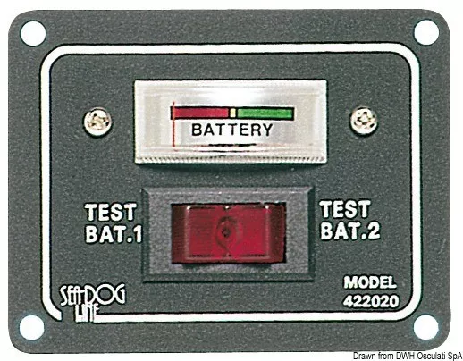 Osculati 14.100.02 - Dual Battery Tester Panel with Analog Indicator