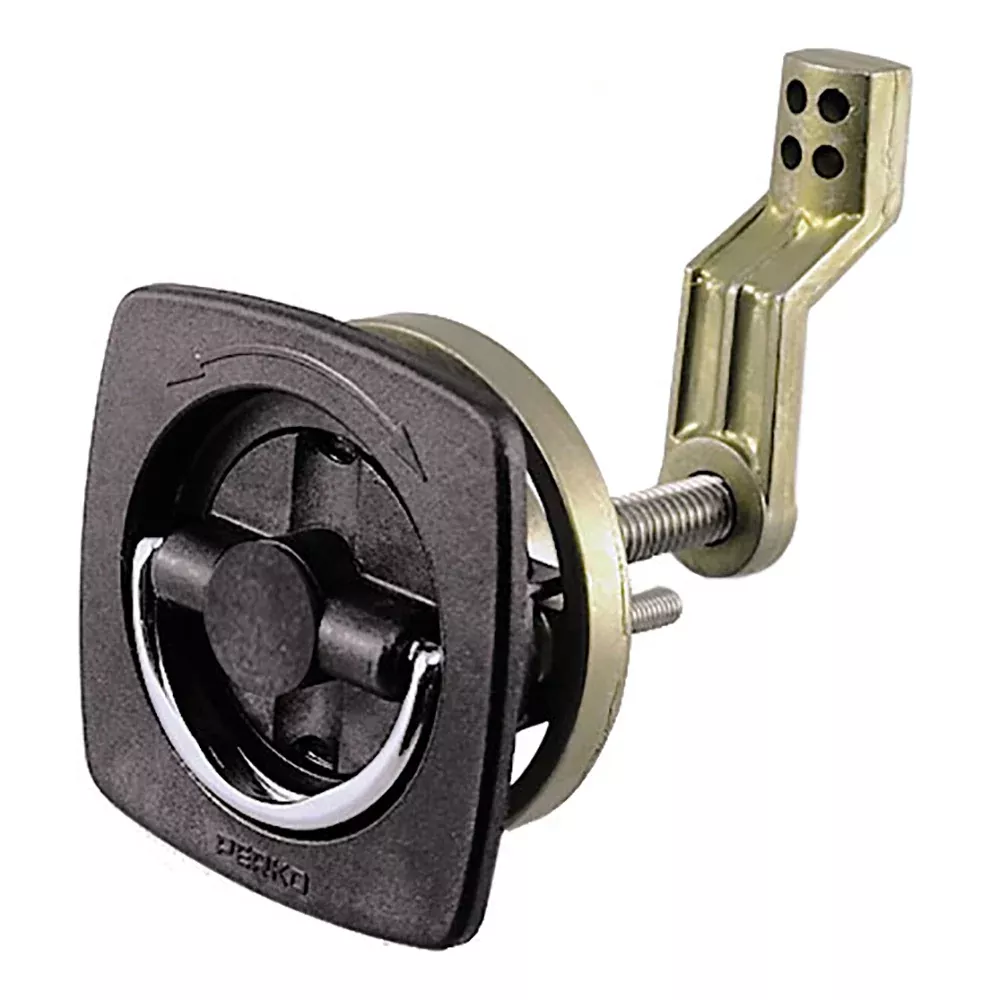 Perko Flush Latch - Non-Locking - 2.5" x 2.5" w/Offset Cam BarFlexible Polymer Strike