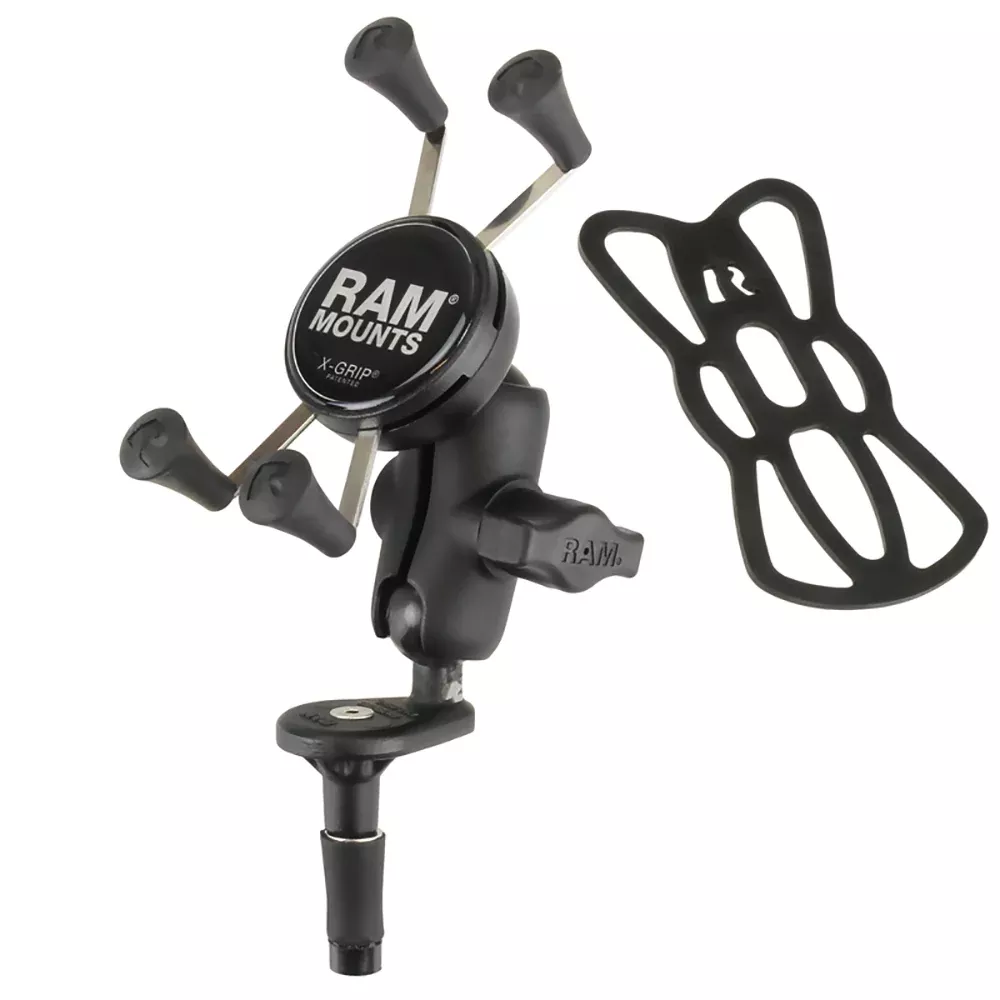 RAM Mount Fork Stem Mount w/Short Double Socket ArmUniversal X-Grip Cell/iPhone Cradle [RAM-B-176-A-UN7U]