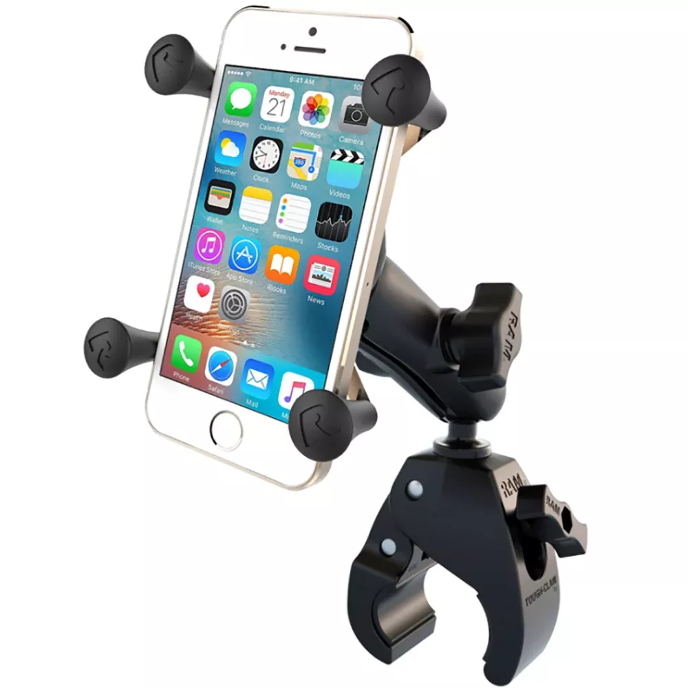 RAM Mount Small Tough-Claw Base w/Double Socket ArmUniversal X-Grip Cell/iPhone Cradle [RAM-B-400-UN7]
