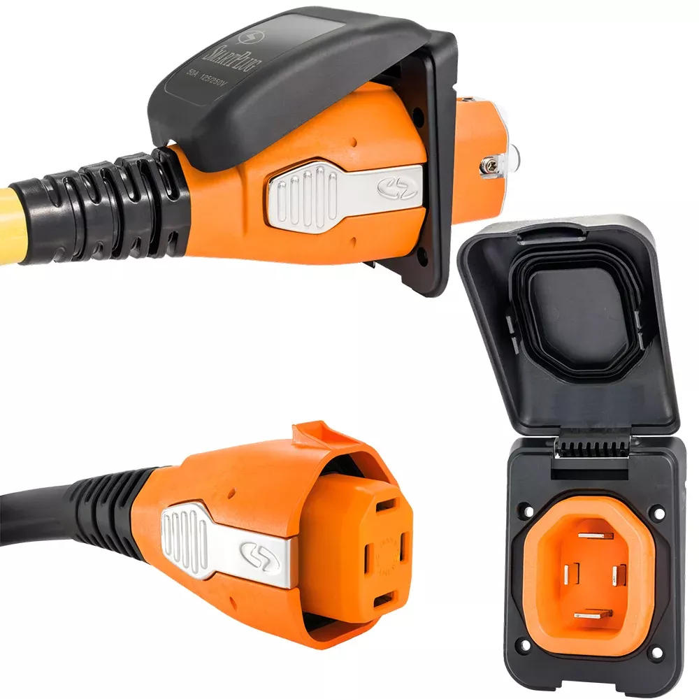 SmartPlug 50 AMP InletFemale Cord Connector Combo - Black