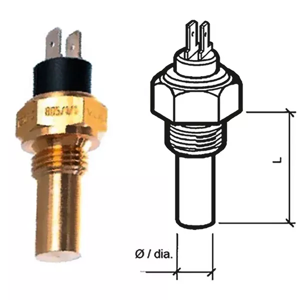 Veratron Engine Oil Temperature Sensor - Dual Pole, Spade Term - 50-150C/120-300F - 6/24V - 5/8" - UNF-2A Thread [323-805-003-003N]