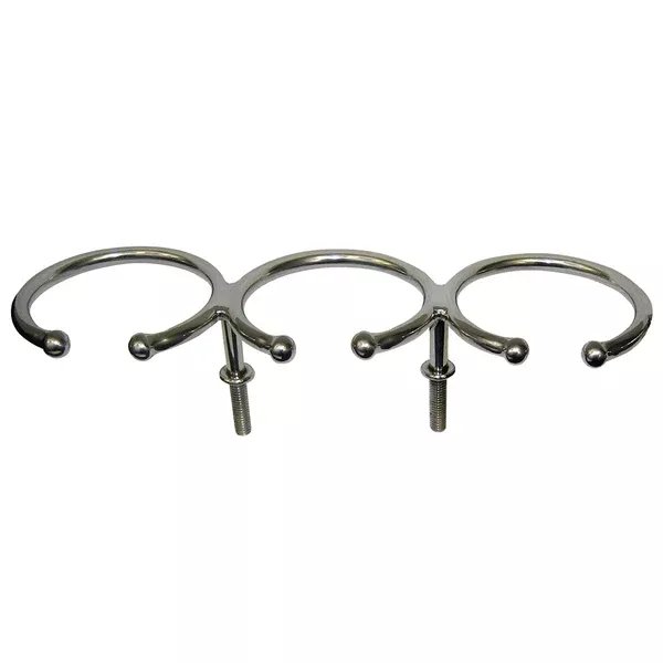 Whitecap Top Mount Ring SS Cup Holder - 3-Drink - Stud Mount [S-3514]